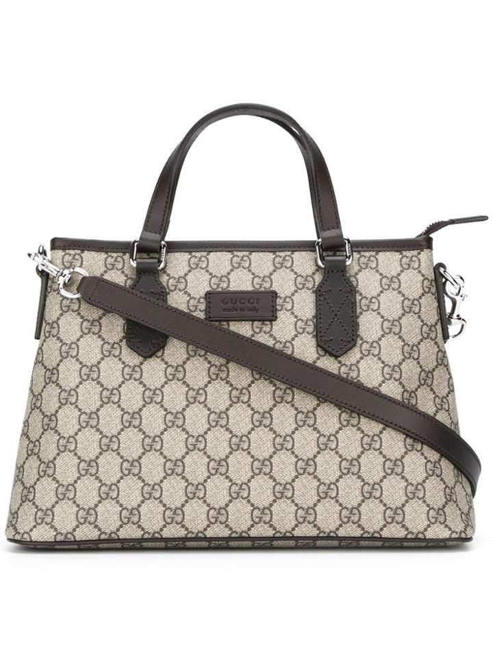Gucci Gg Supreme Shoulder Bag - Brown