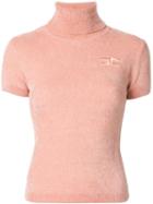 Elisabetta Franchi Short Sleeve Roll Neck - Pink