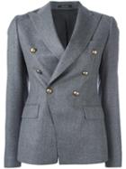 Tagliatore Double Breasted Jacket, Women's, Size: 40, Grey, Wool/cupro