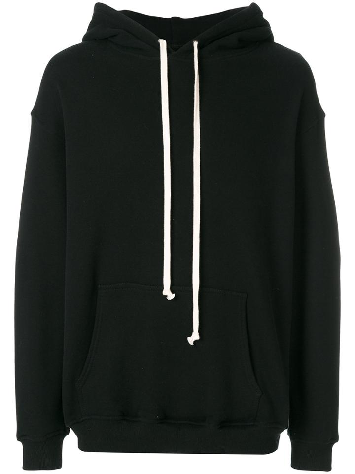 Represent Contrast Drawstring Hoodie - Black