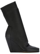 Rick Owens Wedge Booties, Women's, Size: 39, Black, Leather