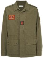 Saint Laurent Patch Detail Military Parka Jacket - Green