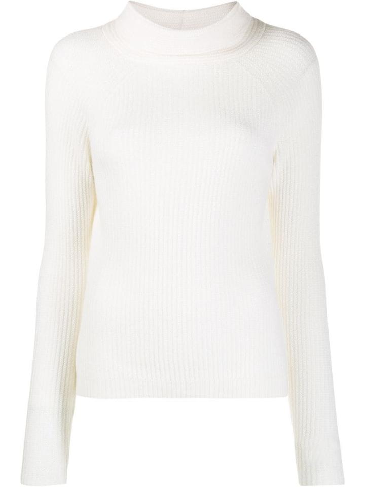 Allude Ribbed Knit Jumper - White