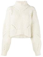 Isabel Marant - Farren Cropped Jumper - Women - Polyester/wool/alpaca - 36, Nude/neutrals, Polyester/wool/alpaca