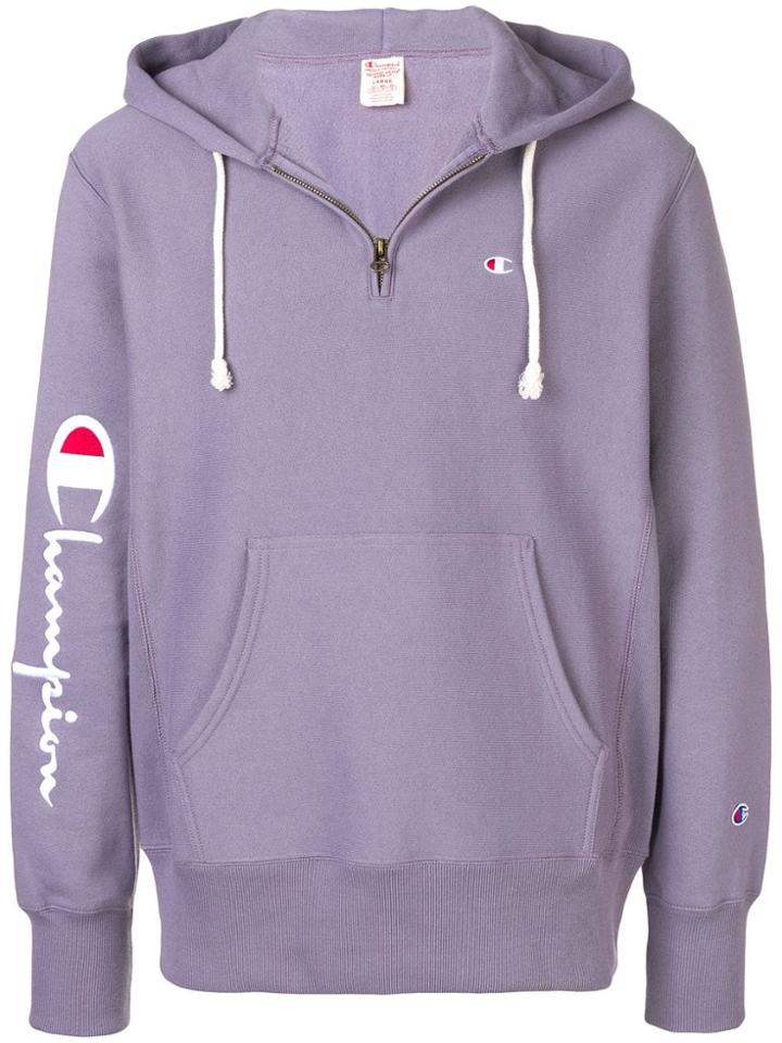 Champion Quarter Zip Hoodie - Purple