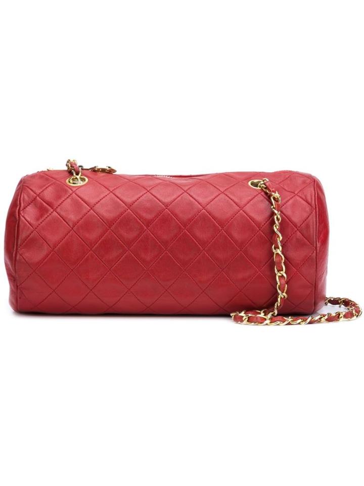 Chanel Vintage Quilted Barrel Shoulder Bag