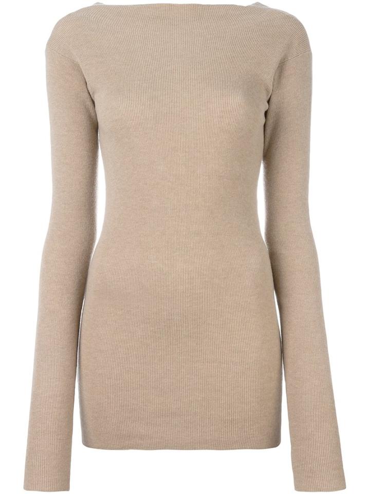 Stella Mccartney Boat Neck Jumper, Women's, Size: 44, Nude/neutrals, Virgin Wool