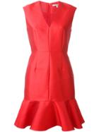 Carven Peplum Hem Dress - Red