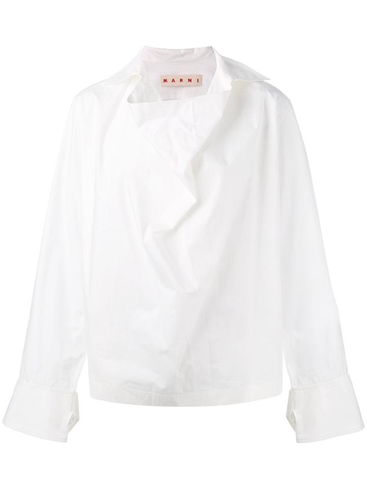 Marni Cowl Neck Blouse - White