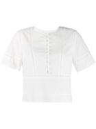 Jonathan Simkhai Embroidered Button Down Top - White