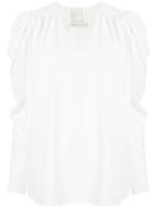 Ingie Paris V-neck Long-sleeved Shirt - White