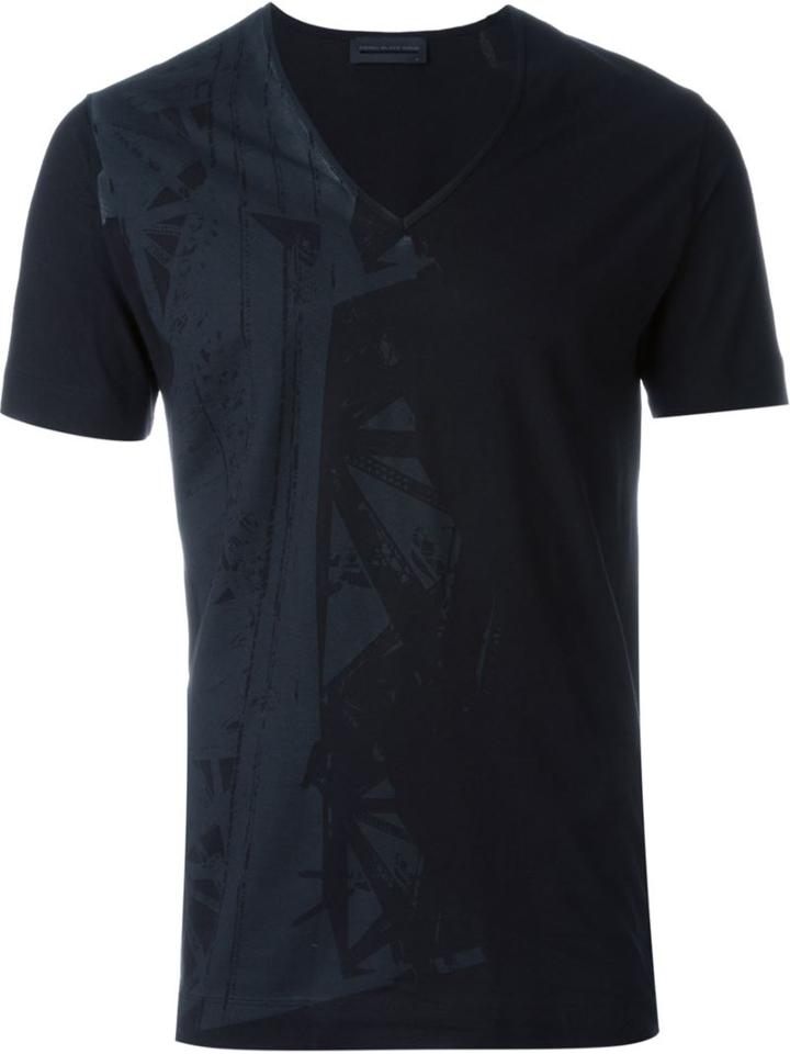 Diesel Black Gold V-neck Printed T-shirt, Men's, Size: M, Cotton