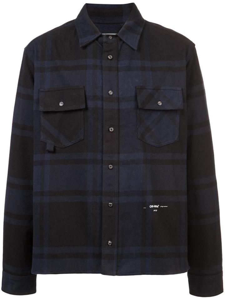 Off-white Check Pattern Shirt - Black