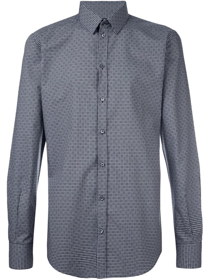 Dolce & Gabbana Printed Shirt, Men's, Size: 42, Black, Cotton