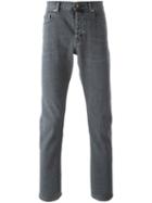 Saint Laurent Straight Leg Jeans, Men's, Size: 34, Grey, Cotton/spandex/elastane
