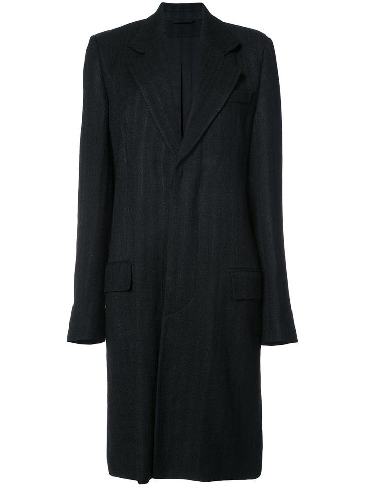 Ann Demeulemeester - Single Breasted Coat - Women - Cotton/spandex/elastane/rayon/viscose - Xxs, Black, Cotton/spandex/elastane/rayon/viscose