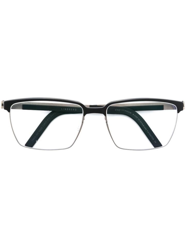 Lindberg 'strip' Glasses, Black, Acetate/titanium