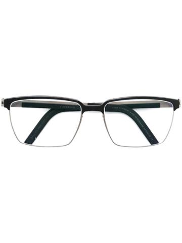 Lindberg 'strip' Glasses, Black, Acetate/titanium