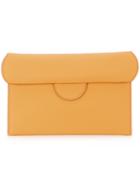 Roksanda - Foldover Clutch - Women - Calf Leather - One Size, Women's, Yellow/orange, Calf Leather