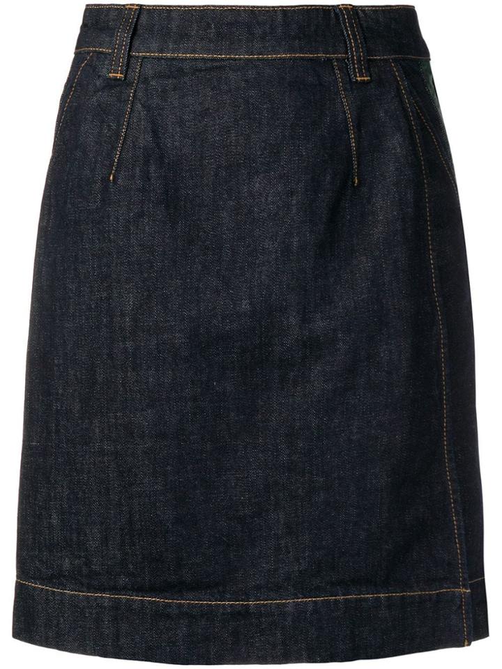 Carven A-line Denim Skirt - Blue