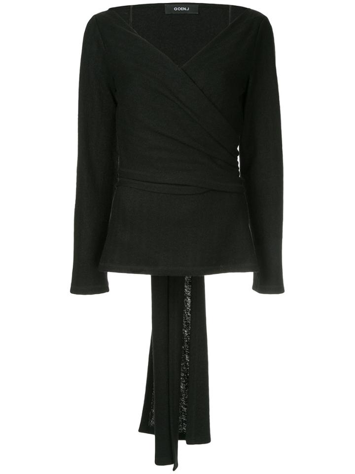 Goen.j Off-shoulder Wrap Top - Black