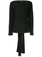 Goen.j Off-shoulder Wrap Top - Black
