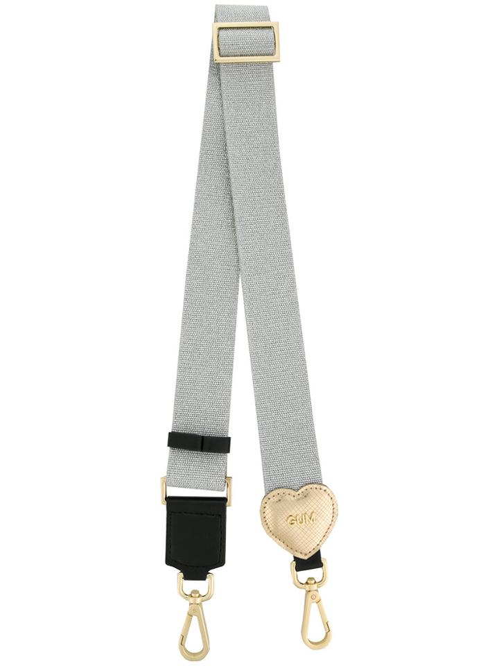 Gum Heart Patch Bag Strap - Metallic