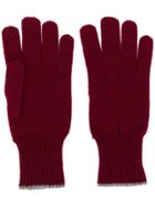 Brunello Cucinelli Contrast Trim Gloves - Red