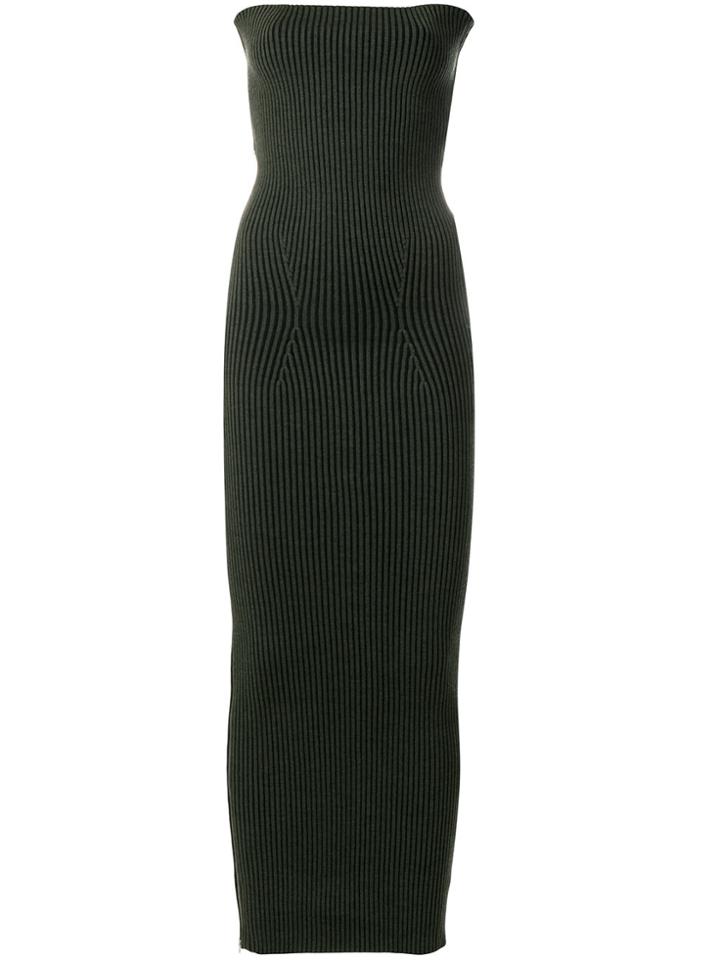 Mm6 Maison Margiela Ribbed Fitted Dress - Green