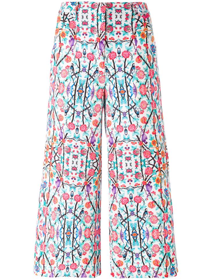 Miahatami - Printed Cropped Trousers - Women - Polyester/spandex/elastane - 40, White, Polyester/spandex/elastane