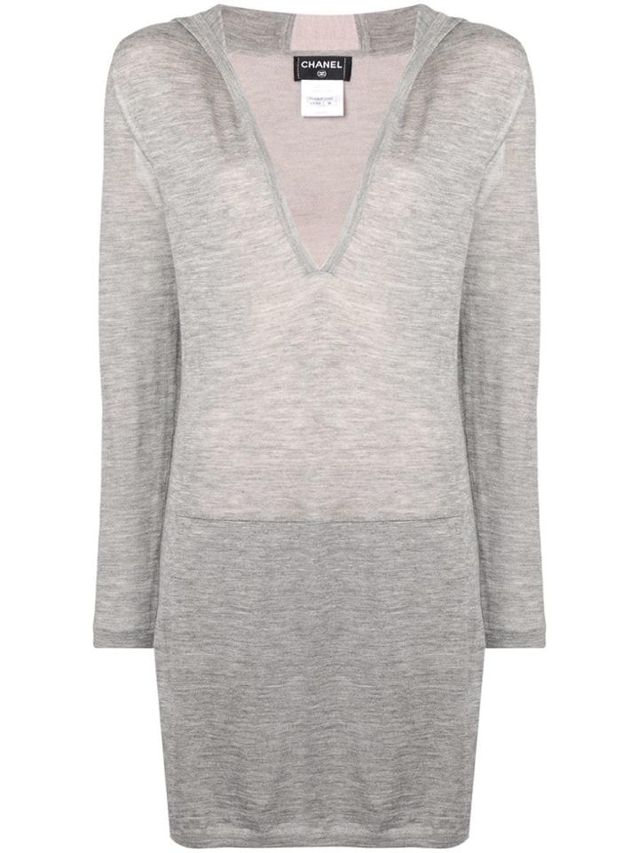 Chanel Vintage Hooded Long Sweater - Grey