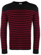 Saint Laurent Marinère Striped Knitted Jumper - Black