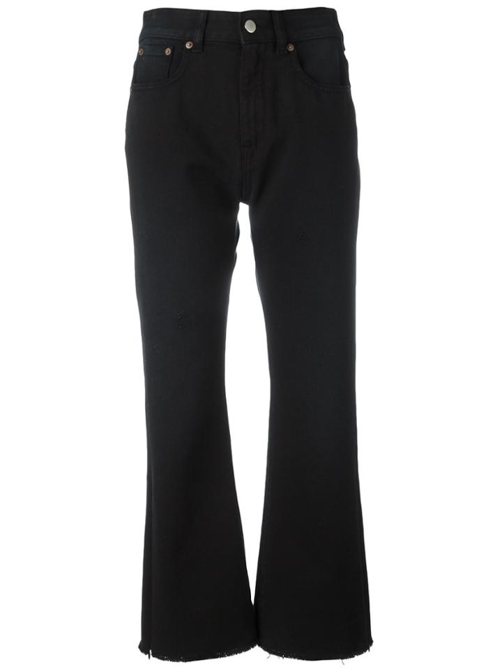 Mm6 Maison Margiela Cropped Flared Jeans - Black