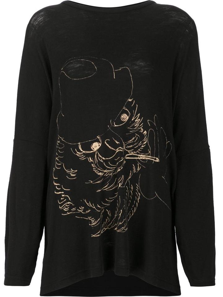 Yohji Yamamoto 'gauze' T-shirt, Women's, Size: 2, Black, Polyurethane/wool