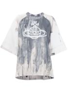 Vivienne Westwood Anglomania Logo Print T-shirt, Women's, Grey, Cotton