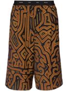 Song For The Mute Printed Logo-band Shorts - Multicoloured