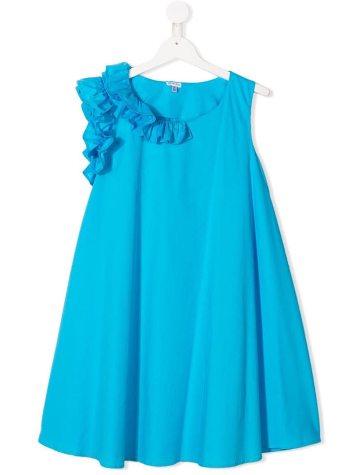 Piccola Ludo Teen Ruffle Detail Dress - Blue