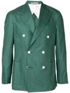Barba Double-breasted Suit Jacket - Green