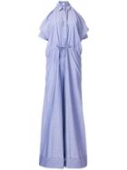 Sara Roka Open Shoulder Jumpsuit - Blue