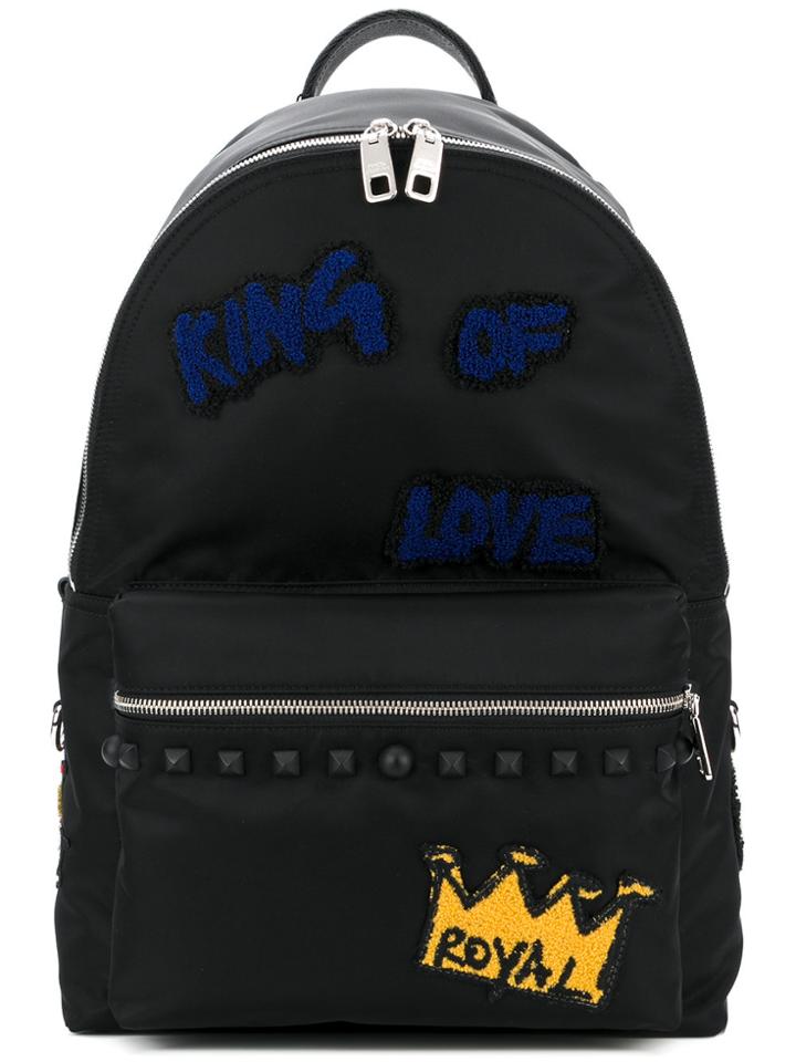 Dolce & Gabbana Vulcano Royal Patch Backpack - Black