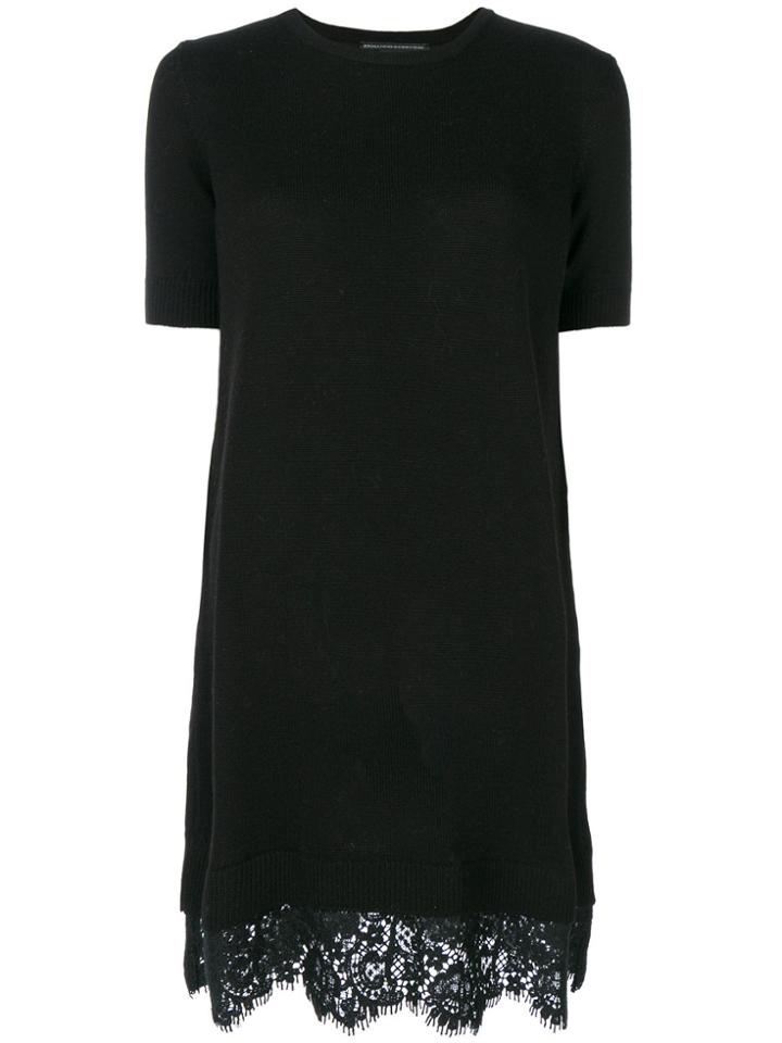 Ermanno Scervino Scalloped Lace Jumper Dress - Black
