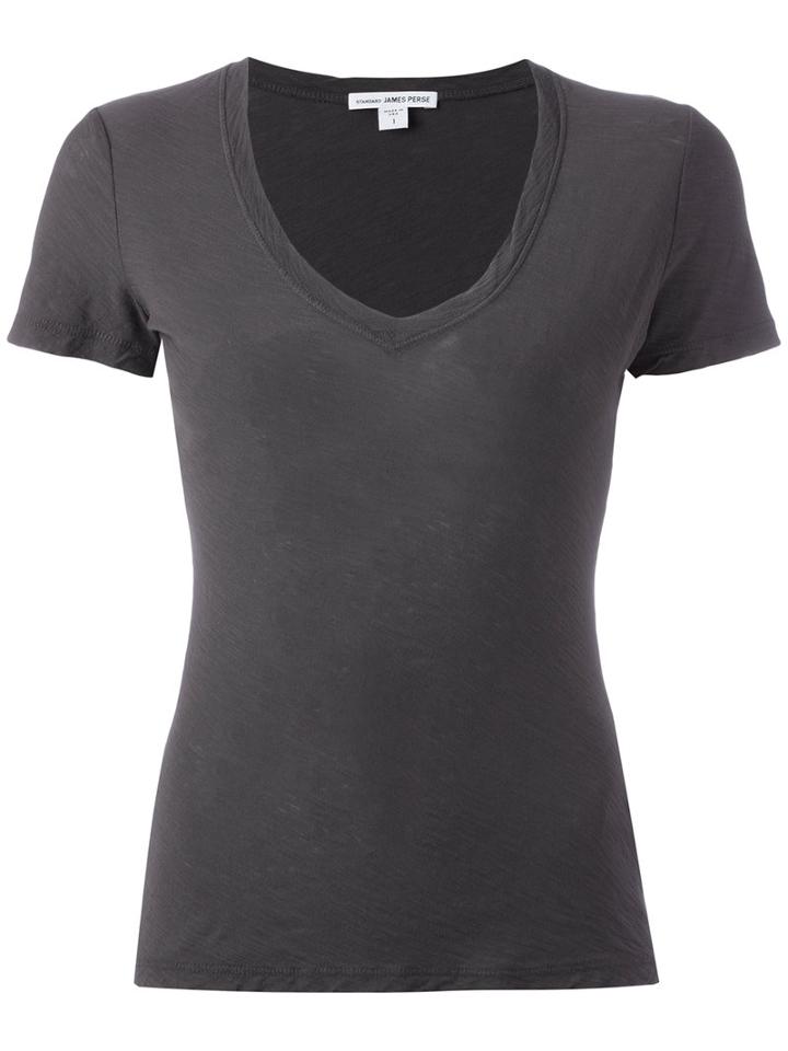 James Perse V-neck T-shirt, Women's, Size: Iii, Green, Cotton