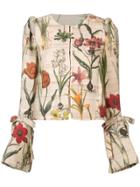 Oscar De La Renta Cropped Flower Jacket - Nude & Neutrals