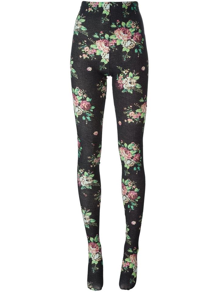 Comme Des Garçons Floral Print Leggings