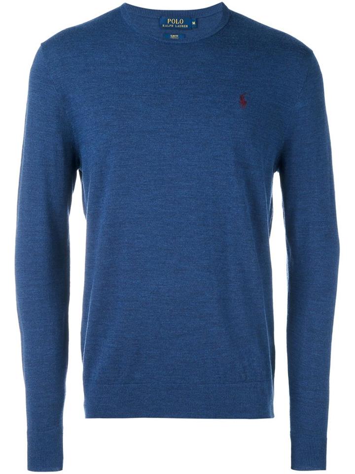 Polo Ralph Lauren Crew Neck Pullover, Men's, Size: Xl, Blue, Polyester/wool