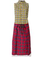 R13 Mixed-print Midi Shirt Dress - Red