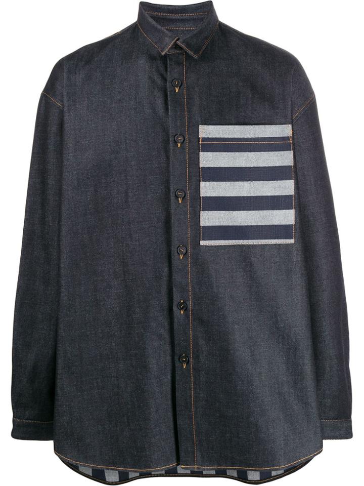 Sunnei Contrast Pocket Shirt - Blue