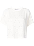 T By Alexander Wang Laser Cut Knit Top - White