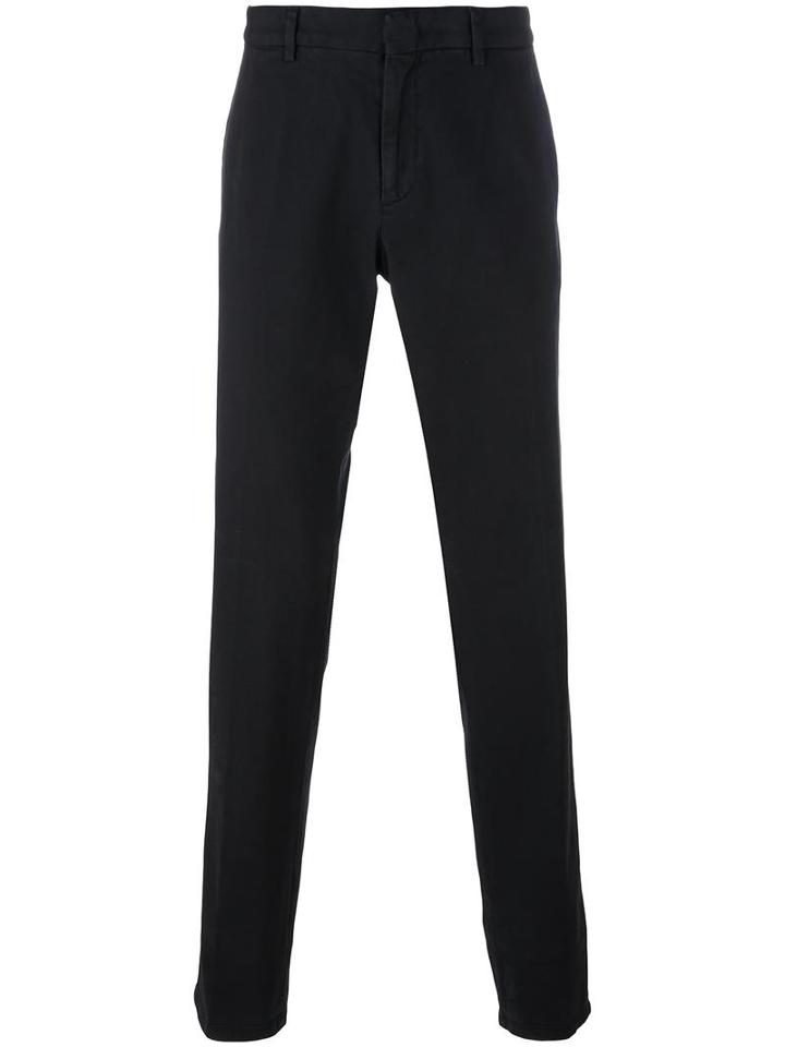 Z Zegna Slim Chino Trousers, Men's, Size: 52, Black, Cotton/spandex/elastane
