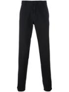Z Zegna Slim Chino Trousers, Men's, Size: 52, Black, Cotton/spandex/elastane